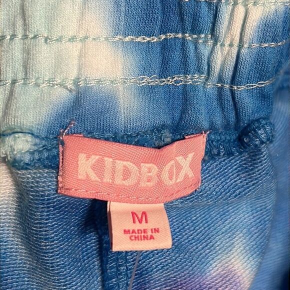 Girls Outfit Size L/M Blue Tie Dye Long Sleeve Shirt Shorts Set KIDBOX NEW - Picture 13 of 16